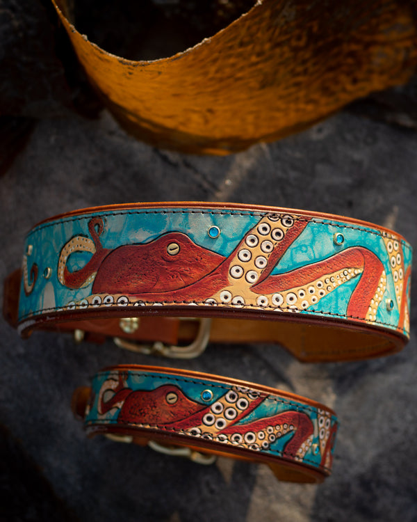 The Octopus Leather Dog Collar