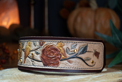 Sepia Birds & Roses ~ 14.5-17" Large