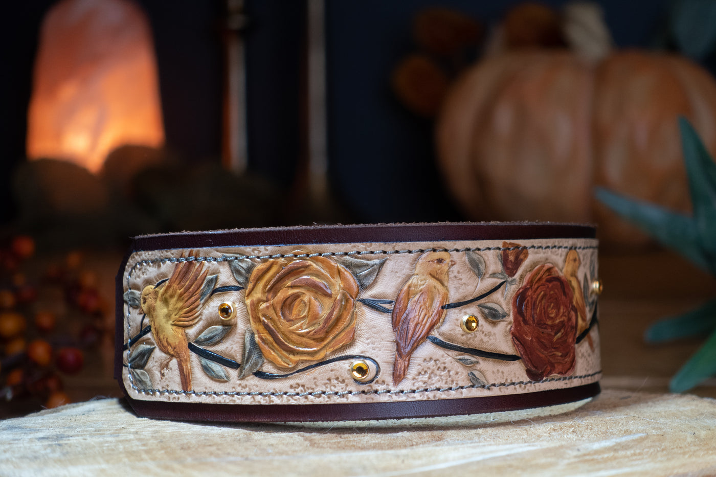 Sepia Birds & Roses ~ 14.5-17" Large