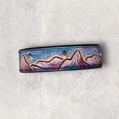 Purple Ridge Mountain Scene Dog Collar