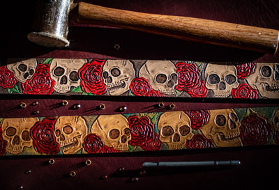 Skulls and Roses Dog Collar - KoKoLati