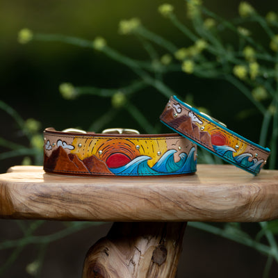 Mountains and Waves Dog Collar - KoKoLati